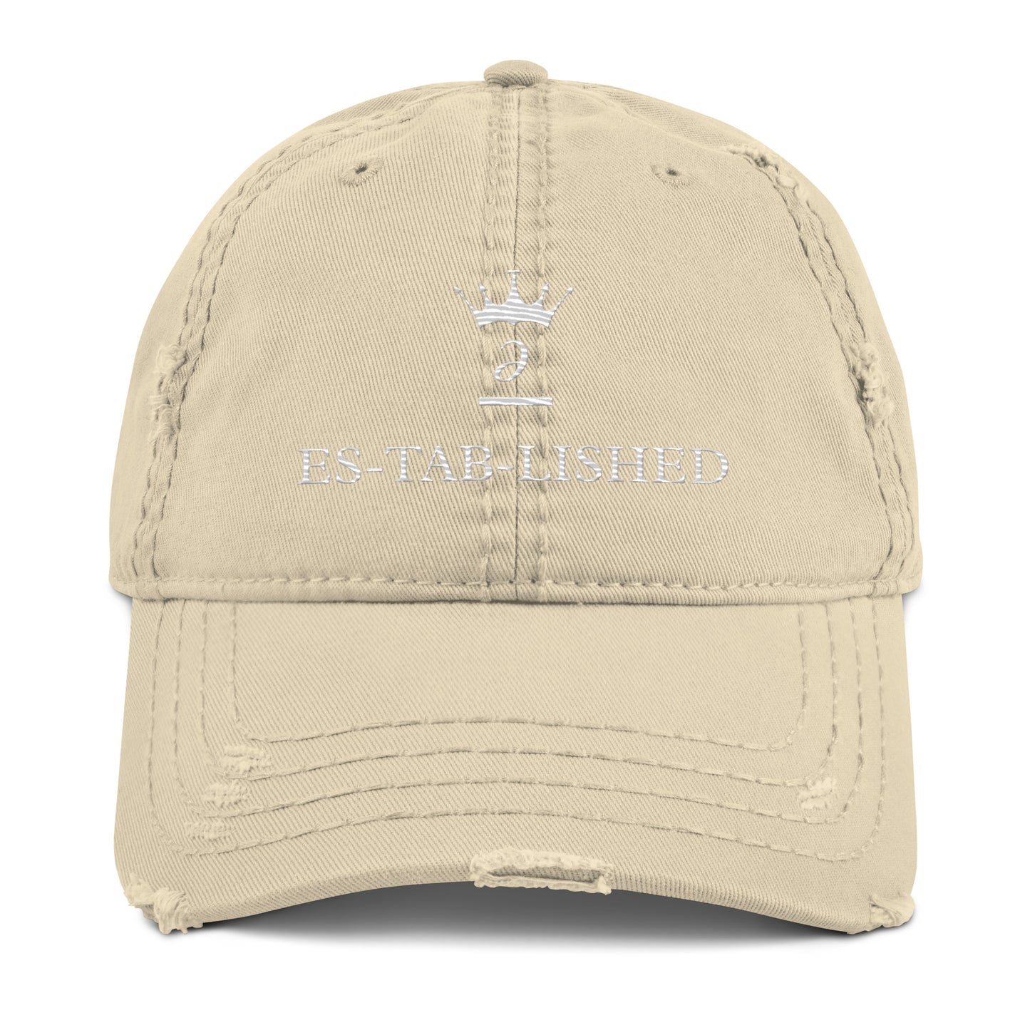 Embroidered distressed Hat